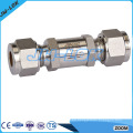 Válvula antirretorno de 1/4 &quot;en acero inoxidable de 1/3 pulg., Fabricada en China